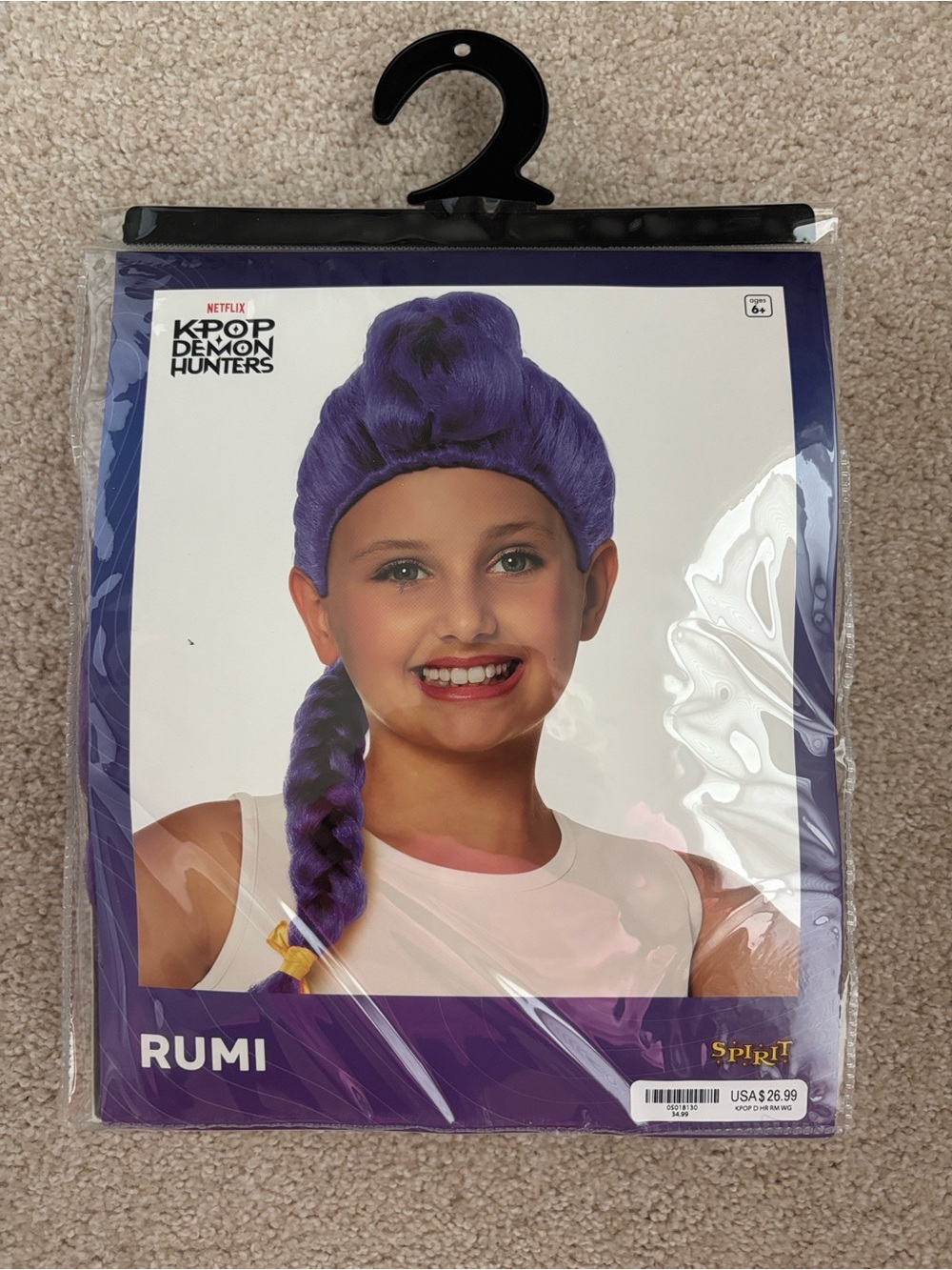 Netflix K-POP Demon Hunters Rumi Purple Kids Wig Costume